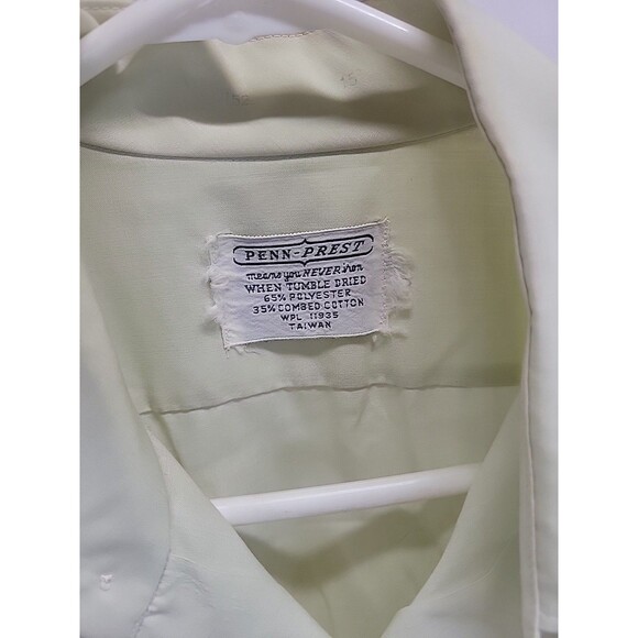 Penneys Towncraft Penn-Prest Men’s Vtg Short Sleeve Loop Collar Pocket Shirt L - Picture 5 of 9